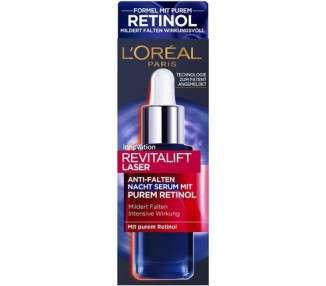 L'Oréal Paris Revitalift Laser Anti-Wrinkle Night Serum with Pure Retinol, Vitamin A, Nourishing Oil and Hyaluronic Acid 30ml