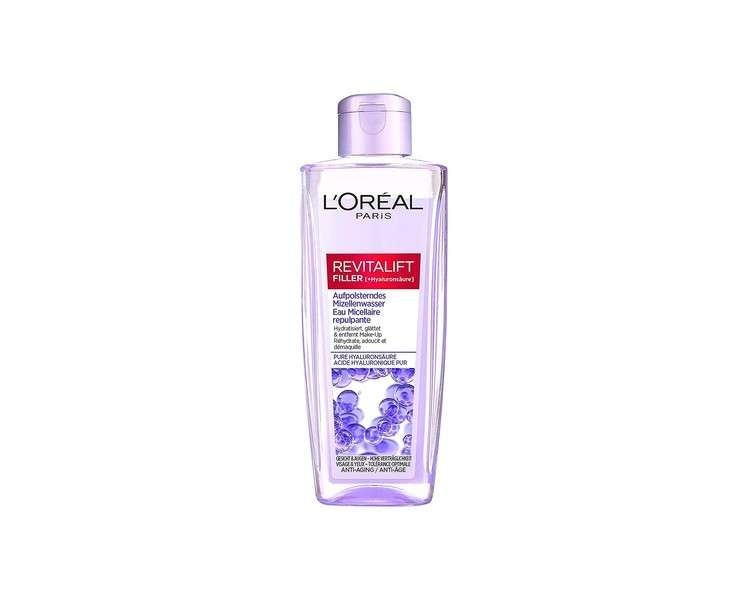 L'Oréal Paris Hyaluronic Micellar Water Anti-Aging Facial Cleanser with Pure Hyaluronic Acid 200ml