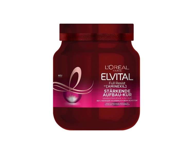 L'Oréal Paris Elvital Hair Treatment for Hair Loss from Breakage Paraben and Silicone Free For Weak Hair With Biotin Provitamin B5 and Arginine Full Resist Multi Power Treatment