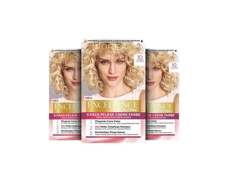 L'Oréal Paris Excellence Cream Permanent Hair Colour 10 Light Blonde 268g