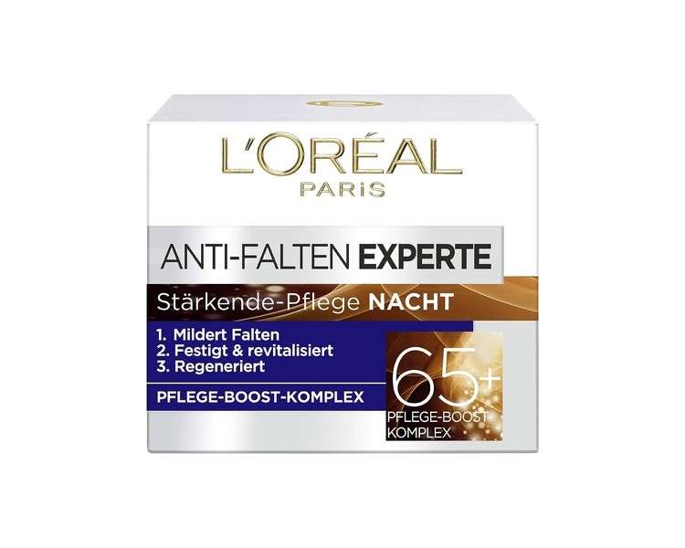 L'Oréal Paris Night Cream for the Face Anti-Ageing to Reduce Wrinkles Vitamin B3 and Vitamin E Strengthens and Revitalises the Skin Anti-Wrinkle Expert 50ml