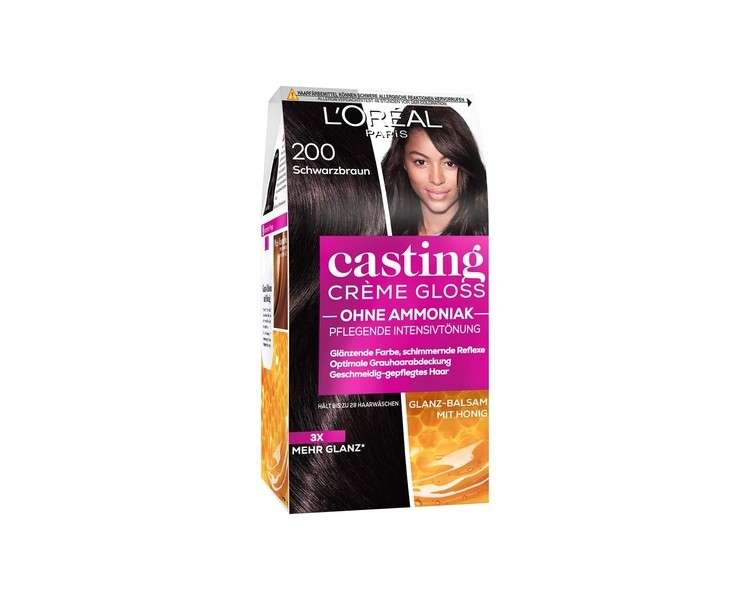 L'Oréal Paris Casting Creme Gloss Glossy Blacks Hair Colour 200 Black Brown 1 Count