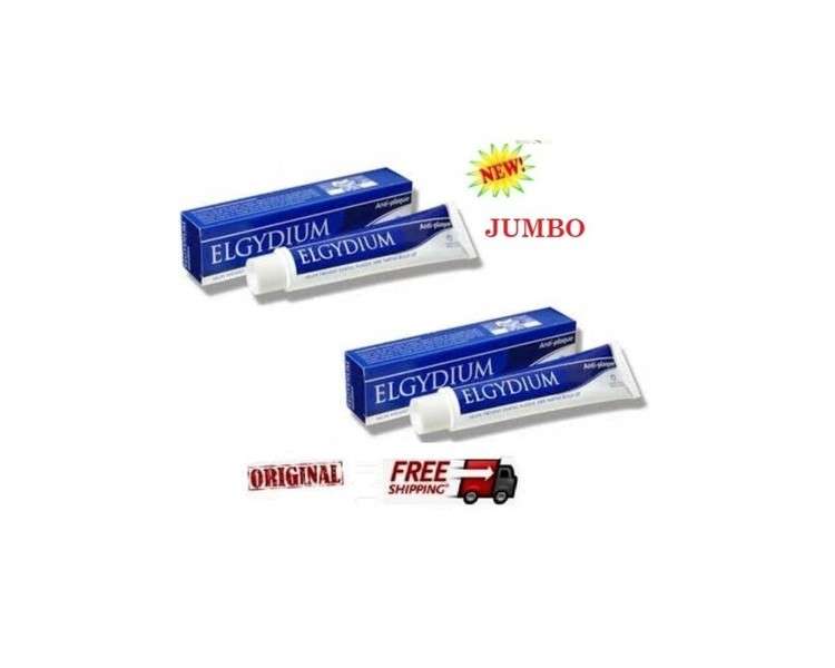 New Elgydium Jumbo Anti-Plaque Toothpaste 130g - Pack of 2