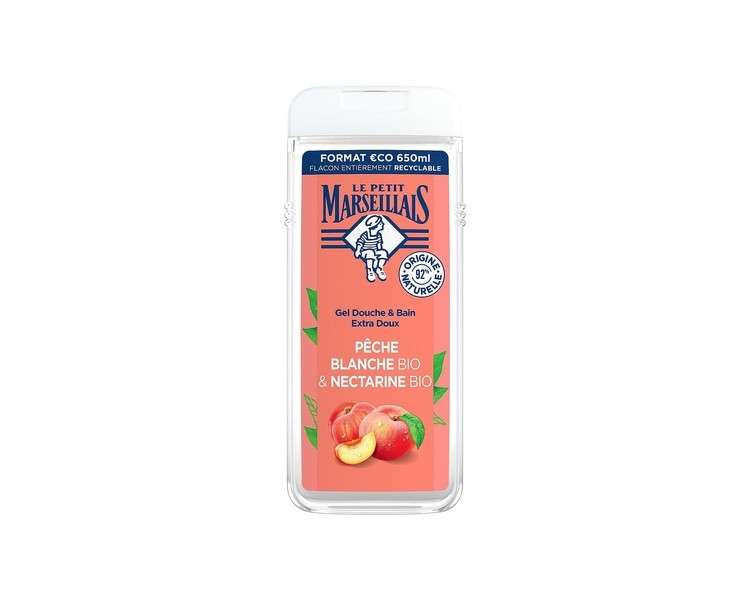 Le Petit Marseillais Extra Gentle Bath and Shower Gel White Peach and Nectarine Organic 650ml