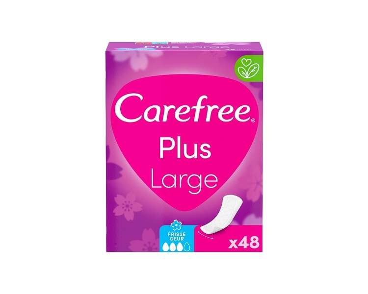 Carefree Plus Large Panty Liners with Improved Core Fresh Scent Absorbency Level 3 Size L Extra Wide