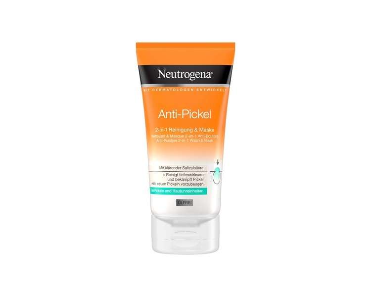 Neutrogena Anti-Pimple Facial Cleanser 2-in-1 Cleansing and Mask with Salicylic Acid 150ml