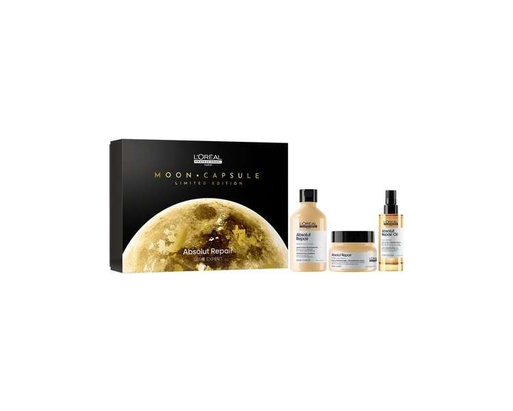 L'Oréal Professionnel Gift Set with Shampoo, Hair Mask and Leave-In Oil for Damaged and Dry Hair with Quinoa Expert Series Absolut Repair 10-in-1 Oil