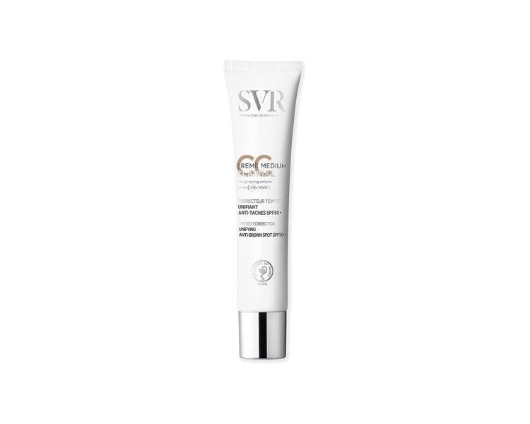 SVR CLAIRIAL CC Cream SPF50+ 3-in-1 Tinted Brown Spot Correcting Unifying Face Concealer 40ml Medium