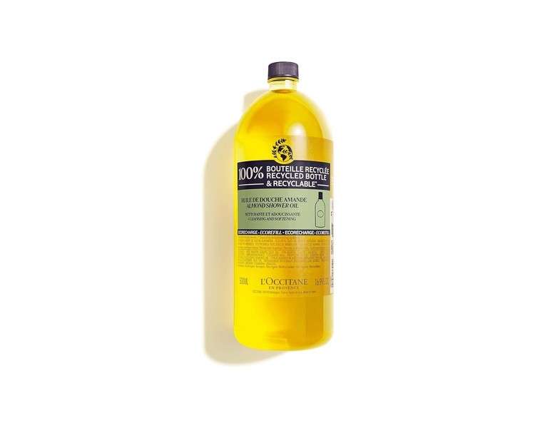L'OCCITANE Almond Shower Oil Eco Refill 500ml Almond Oil Luxury Body Wash Moisturising and Nourishing 500ml
