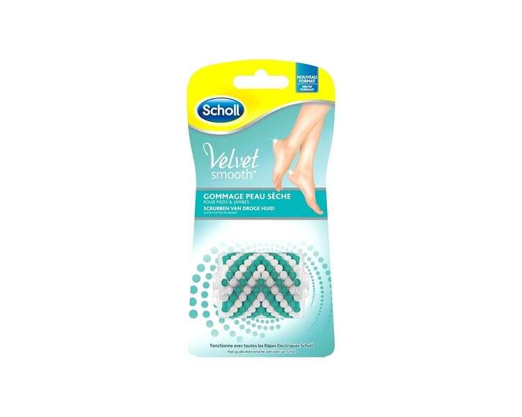 Scholl Velvet Smooth Dry Skin Exfoliation Feet or legs 2 Replacement Brush Heads