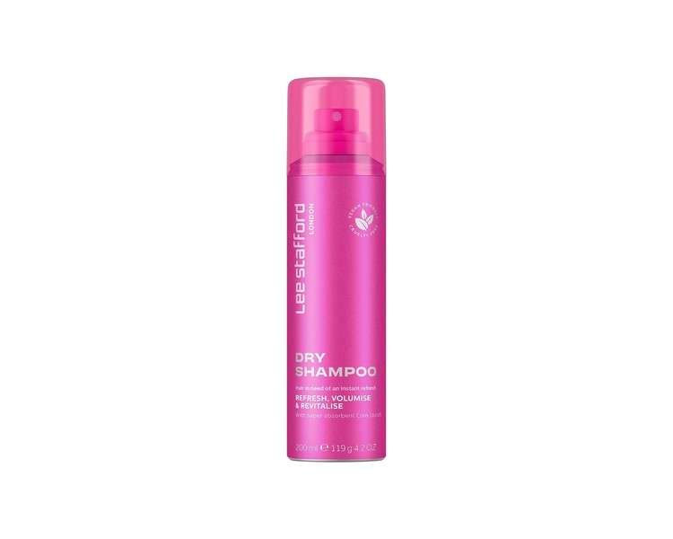 Lee Stafford Original Dry Shampoo No Rinse Spray to Refresh Hair in Between Washes 200ml Pink