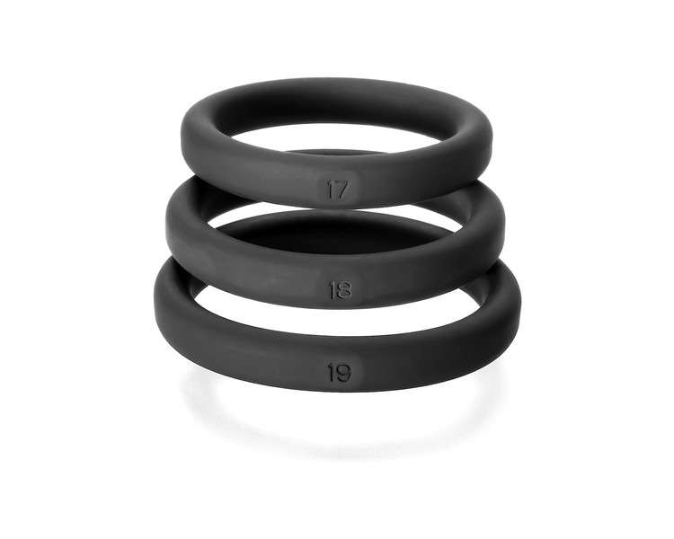 Perfect Fit Brand Xact-Fit 3 Ring Kit M-L Silicone Black