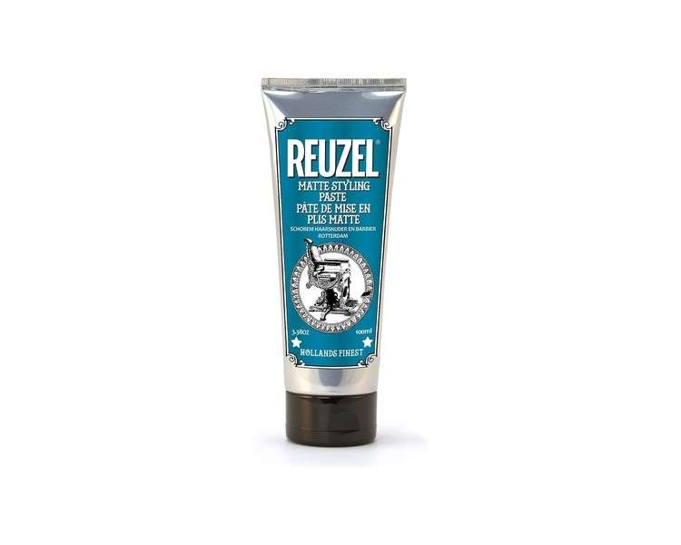 Reuzel Matte Styling Paste Medium Pliable Hold Adds Thickness Fullness and Texture to Hair Contains Moisturizing Oils Easy to Use No Shine Water-Soluble for Easy Rinsing 100ml