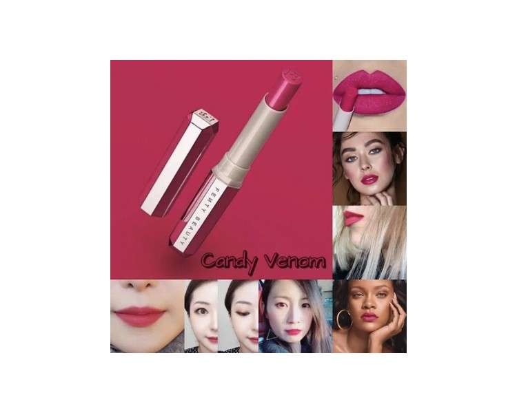 Fenty Beauty Mattemoiselle Plush Matte Lipstick Candy Venom Pink Fuchsia NIB