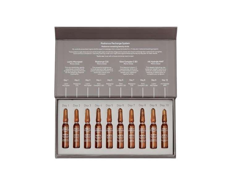 Sarah Chapman Radiance Recharge System 10 Day Ampoule Programme for Recharging and Brightening Dull Skin