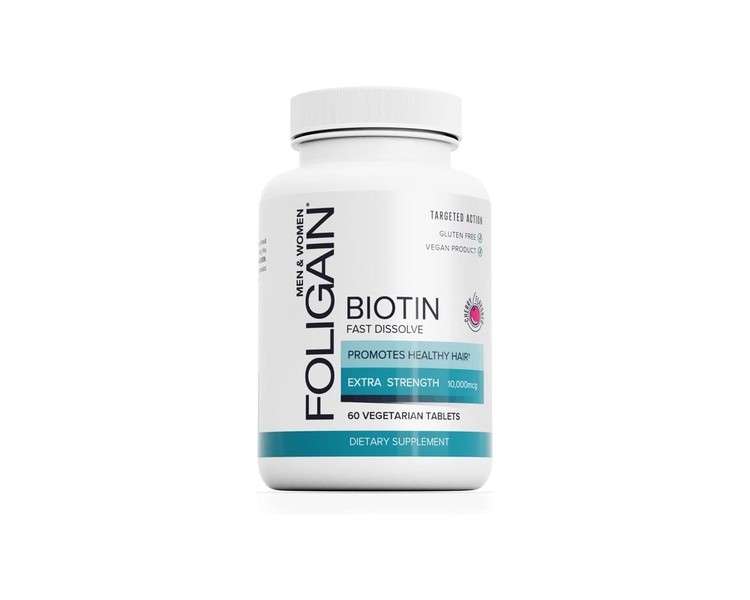 Foligain Biotin 10,000mcg Fast Dissolve Cherry Flavor 60 Tablets