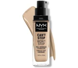 NYX Professional Makeup Can't Stop Won't Stop Full Coverage Foundation Vegan Formula Matte Finish Shade Nude 06.5
