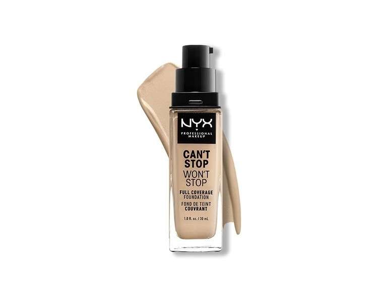 NYX Professional Makeup Can't Stop Won't Stop Full Coverage Foundation Vegan Formula Matte Finish Shade Nude 06.5