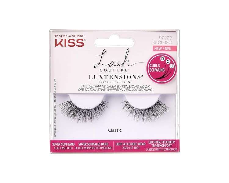 KISS Lash Couture LuXtensions Collection Classic Fake Lashes with Super Slim Band and Lash Glue