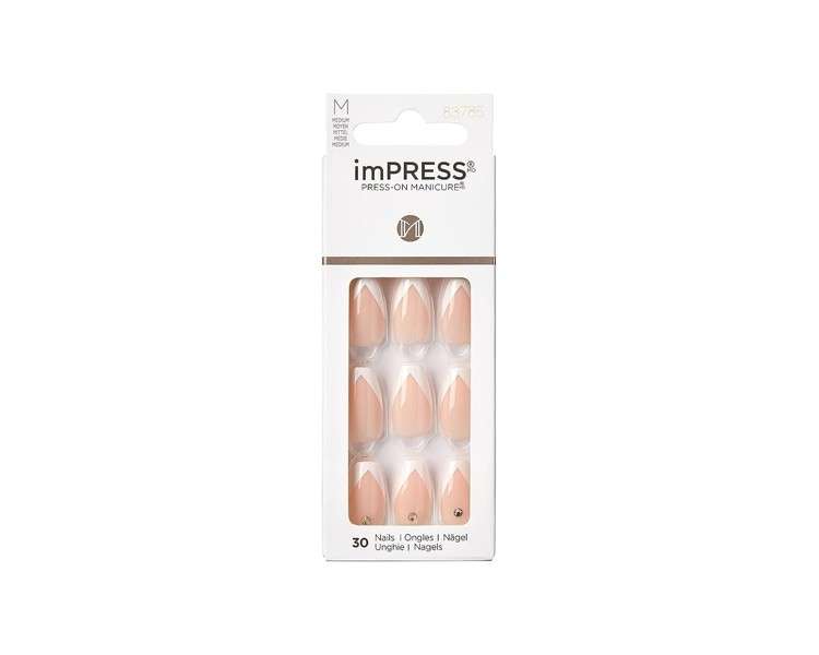 KISS imPRESS Press-On Manicure So French Medium Length Square with PureFit Technology