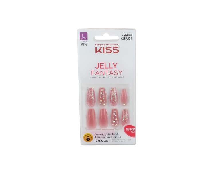 Kiss Jelly Fantasy Rosey Long Length 28 Count