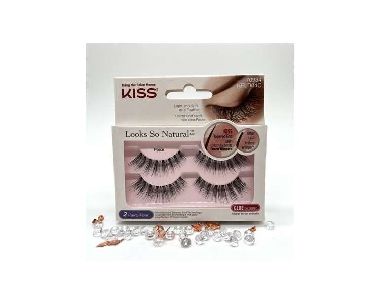 KISS Look So Natural Artificial Eyelashes 70934 POISE 2-Pack NEW