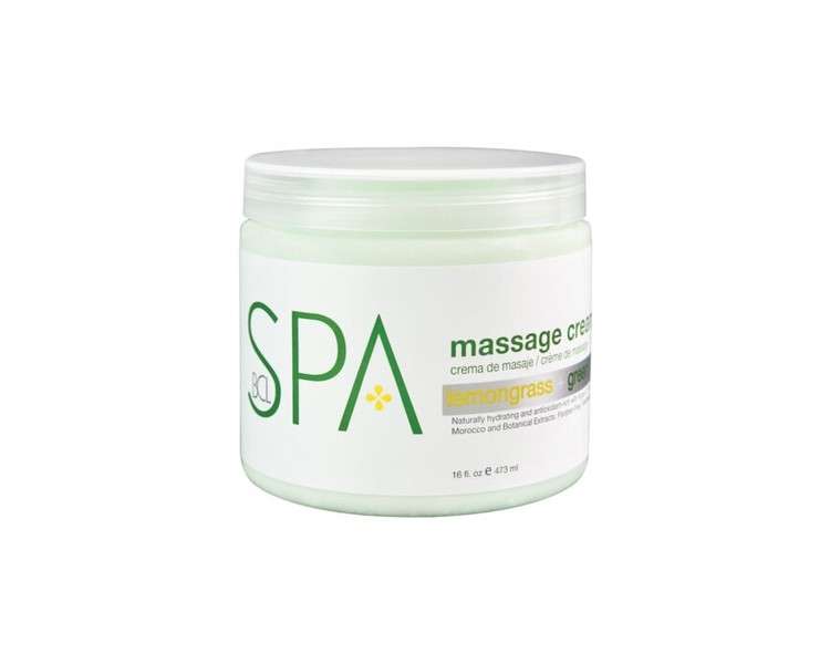 BCL SPA 16 oz Massage Cream Lemongrass Green Tea