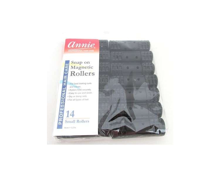 Annie Snap-On Magnetic Rollers Size S 14 Count Black