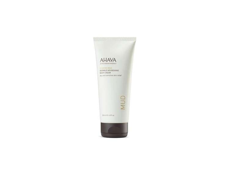 AHAVA Dermud Nourishing Body Cream Relieves Roughness Softens Skin Hydrates Dry & Sensitive Skin Enriched by Dermud Mud Complex Osmoter Aloe Vera Leaf Vitamin E Zinc & Allantoin 3.4 Fl.Oz