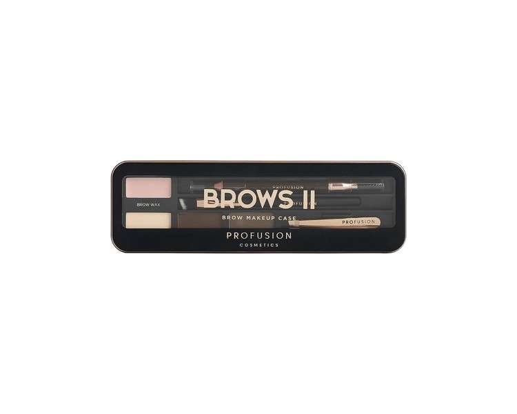 Profusion Cosmetics Eyebrow Pro Makeup Case Brows II Medium Dark Brown