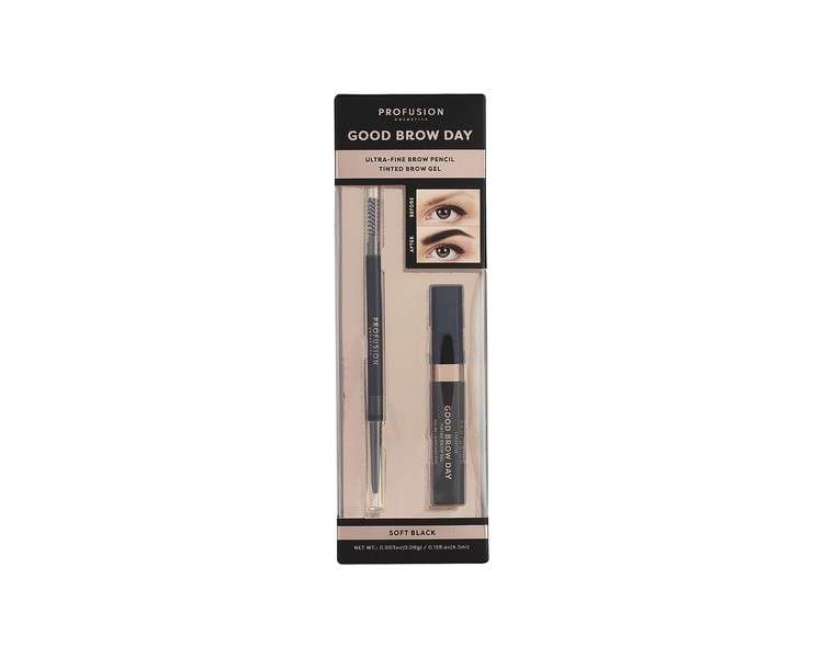 Profusion Cosmetics Good Brow Day 2-Piece Kit Soft Black