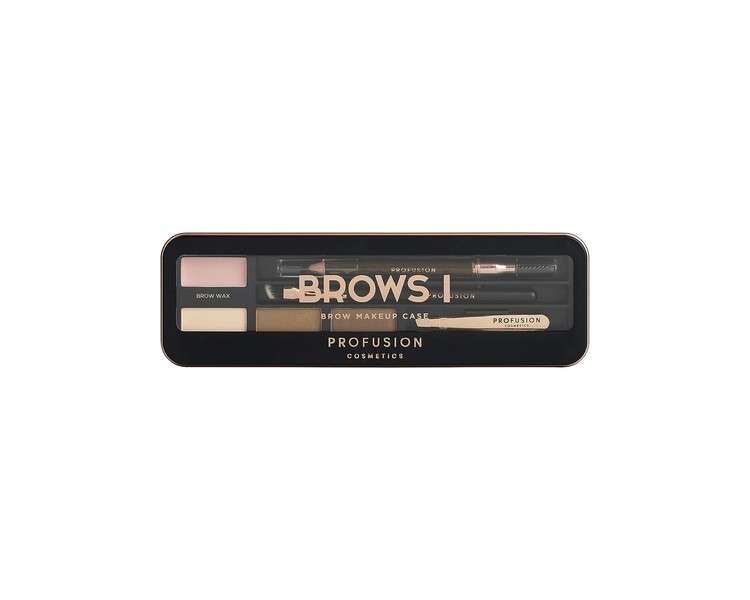 Profusion Cosmetics Eyebrow Pro Makeup Case Light Medium Multicolour