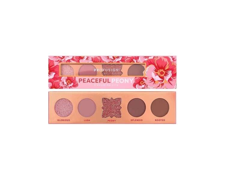 Profusion Cosmetics Blooming Hues Peaceful Peony 5-Shade Eyeshadow Palette 1 Count