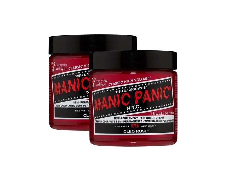 Manic Panic Cleo Rose Classic Creme Vegan Cruelty Free Red Semi Permanent Hair Dye 118ml