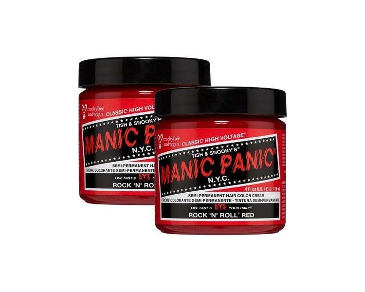 Manic Panic Rock N Roll Semi-Permanent Red Hair Colour Cream 113g 118ml