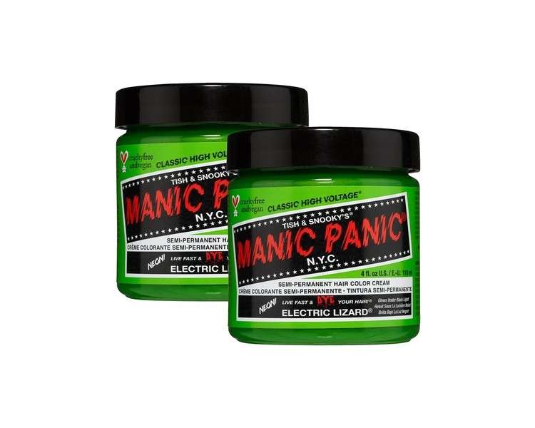 Manic Panic Electric Lizard Classic Creme Vegan Cruelty Free Green Semi Permanent Hair Dye 118ml