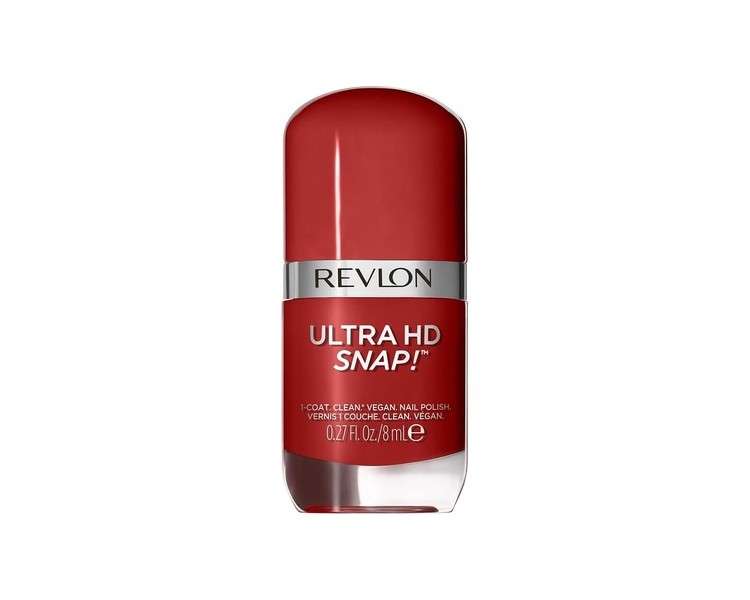 Revlon Ultra HD Snap Nail Polish Long Lasting Vegan Formula Quick Drying One-Coat Full Coverage Colour 8ml Red and Real