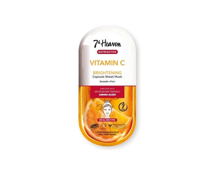 7th Heaven Vitamin C Nutriactive Brightening Sheet Mask Enriched with Amino Acids to Smooth and Firm Skin