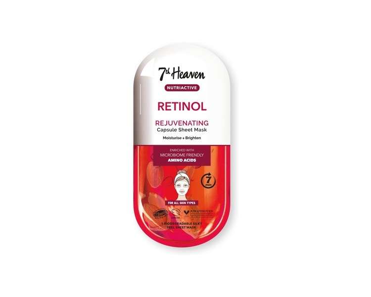 7th Heaven Retinol Nutriactive Rejuvenating Sheet Mask Enriched with Amino Acids to Moisturize and Brighten Skin