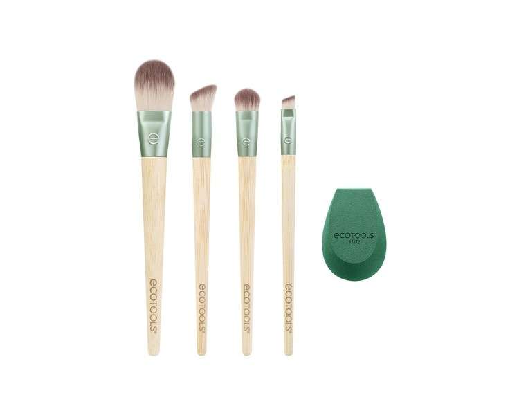 EcoTools Limited Edition Dash of Glow Kit Makeup Brush and Makeup Sponge Kit for Foundation and Eyeshadow Eco-Friendly Makeup Tools Cruelty-Free 5 Piece Gift Set