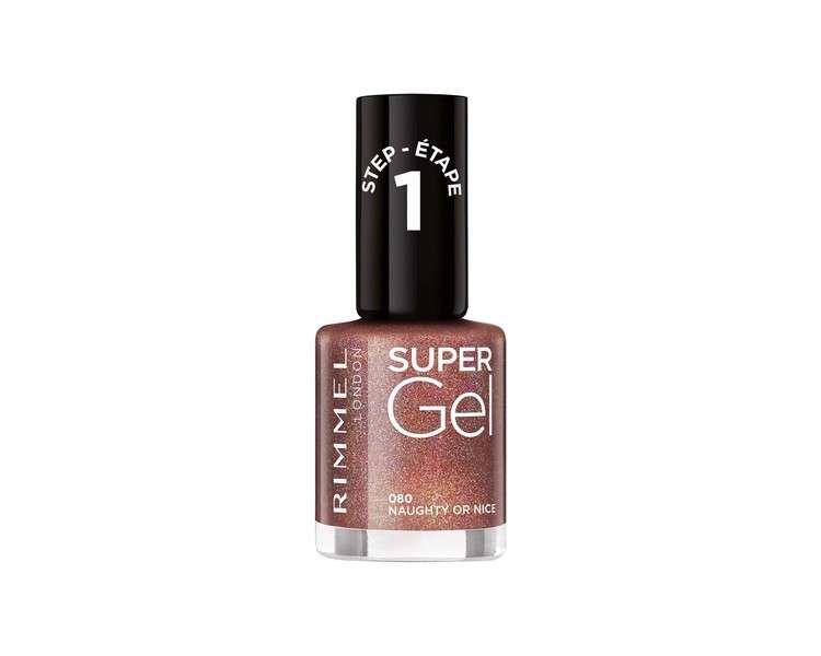 Rimmel London Super Gel Nail Polish At-Home Gel Manicure Naughty Or Nice Red Shades 12ml