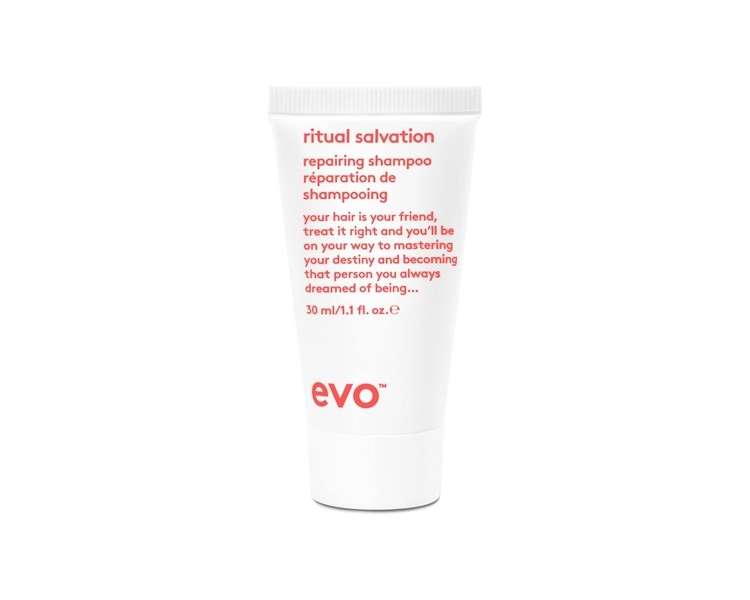 evo Ritual Salvation Repairing Shampoo Gently Cleanses and Treats Damaged Hair 30ml