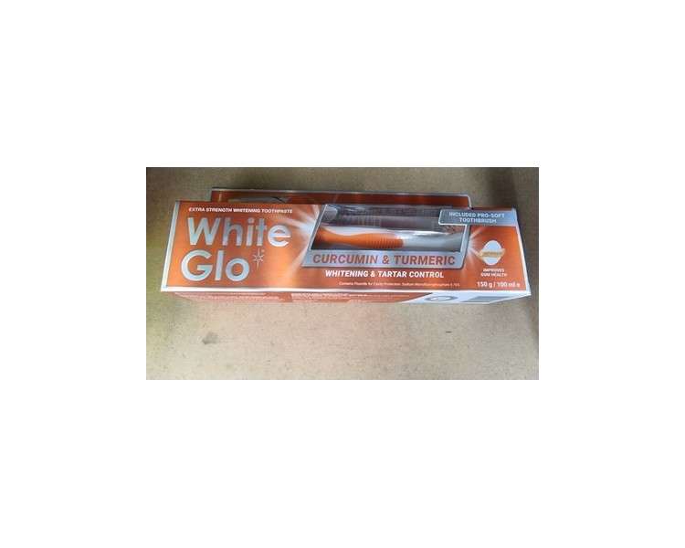 White Glo Whitening & Tartar Control Toothpaste with Curcumin & Turmeric 150g - Pack of 3