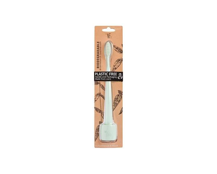 The Natural Family Co. Biodegradable Soft Toothbrush Rivermint with Stand