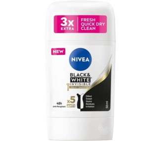 Nivea Antiperspirant Stick Black & White Invisible Silky Smooth 50ml
