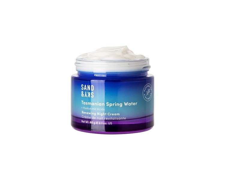 Sand & Sky Tasmanian Spring Water Renewing Night Cream for Deep Hydration and Skin Renewal
