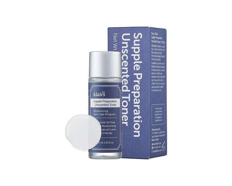 DearKlairs] Supple Preparation Unscented Toner 1.01 Fl Oz 30ml