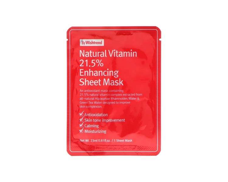 BY WISHTREND C21.5 Natural Vitamin C Enhancing Sheet Mask 23g