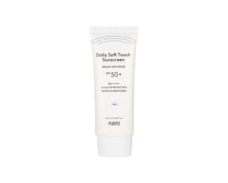 PURITO Daily Soft Touch Sunscreen 60ml SPF 50+ PA++++ Broad-Spectrum Vegan and Cruelty-Free