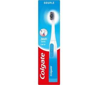Colgate 360 Soft Battery Toothbrush with Replaceable Brush Head and Batteries Included